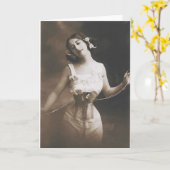 Reizende Dame Korsett-in der dünnen Karte (Gelbe Blume)