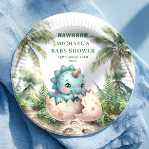 Reizende Dino-Ei-Baby-Party-Platten Schlüpfen bald Pappteller