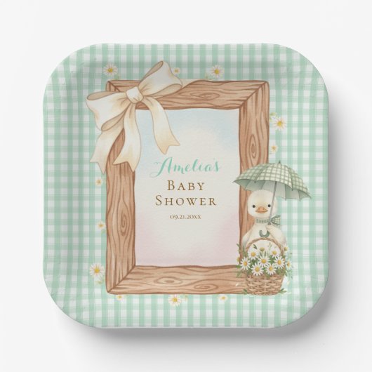 Reizende Dumme Gans Baby Shower Papierplatte Pappteller (Vorderseite)