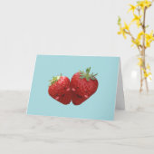 Reizende Erdbeerpaar-Gruß-Karte Karte (Gelbe Blume)