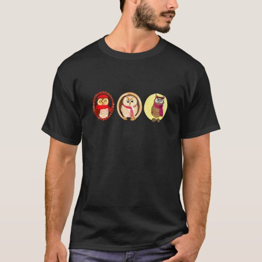 Reizende Eulen mit Schals Eule T-Shirt (Vorderseite)