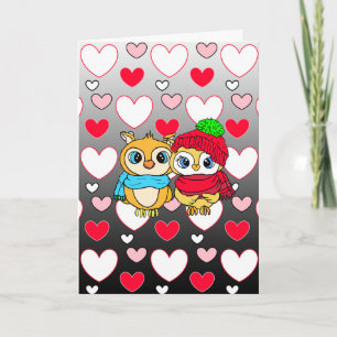 Reizende Eulen   Valentinstag   Ich liebe dich Kar Karte