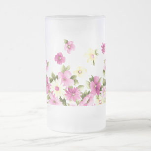 Reizende Farbige Weibliche Blühende Blumen Mattglas Bierglas