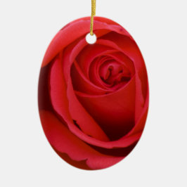 Reizende fröhliche Rote Rose Keramik Ornament