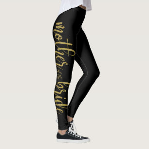 Reizende Gebürstete Schrift Glitter Brautmutter Leggings