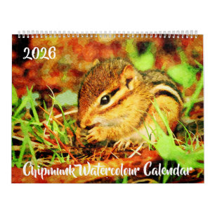 Reizende gestreifte Streifenhörnchen Wildlife-Wass Kalender