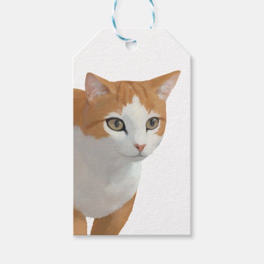 Reizende Ginger-Katzen-Kunst Geschenkanhänger (Vorderseite)