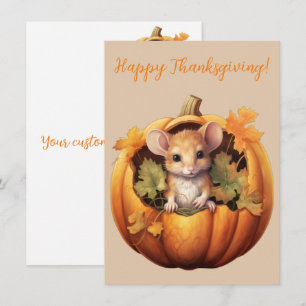Reizende glückliche Thanksgiving-Maus-Watercolor-K