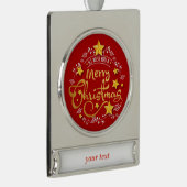 Reizende Handbeschriftung Banner-Ornament Silber (Rechts)