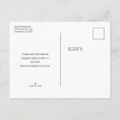Reizende Hasen-Herzen-Baby-Shower-Save-the-Date Ankündigungspostkarte (Rückseite)
