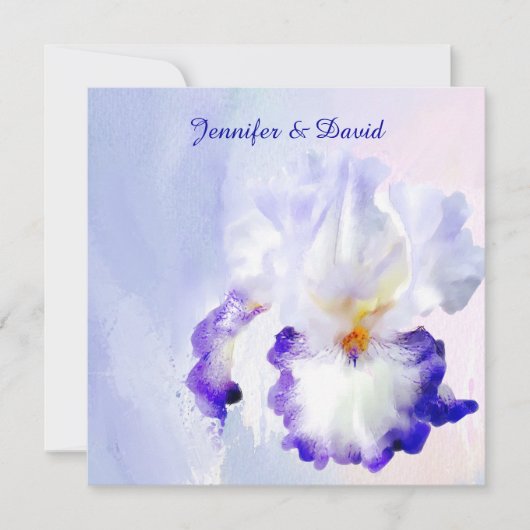 Reizende Iris-Hochzeits-Einladung Einladung (Vorderseite)