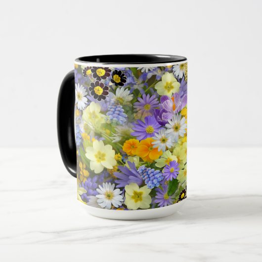 Reizende Kaffee-Tasse im Frühlings-Blumen-Entwurf Tasse (Vorderseite Links)