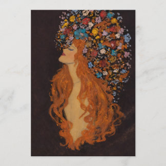 Reizende Karte mit Blumenmädchen auf der Vordersei