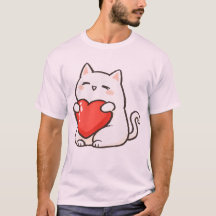 Reizende Katze hält Herz