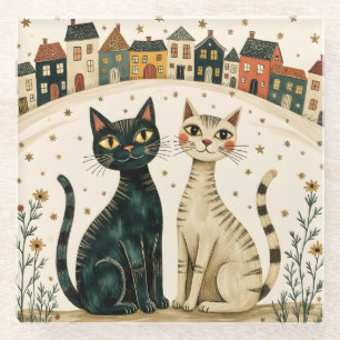Reizende Katzen Glasuntersetzer
