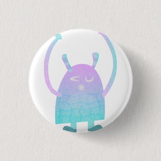 Reizende Kindermonsterfigur Button (Vorderseite)