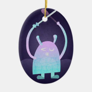 Reizende Kindermonsterfigur Keramik Ornament