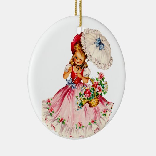 Reizende kleines Mädchen-Verzierung im Rot Keramikornament (Rechts)