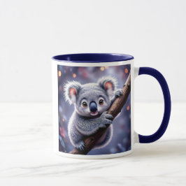 Reizende Koala auf ihrem Ast. Tasse