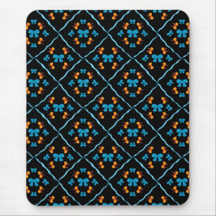 Reizende Kokette Bogen Geometrische Fliese Schwarz Mousepad