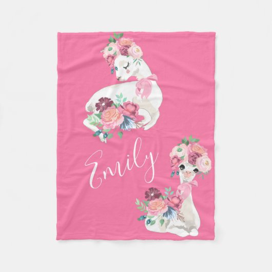 reizende Lamamuster-Fleecedecke Fleecedecke (Vorderseite)