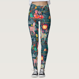 Reizende Lamas auf blauen Leggings