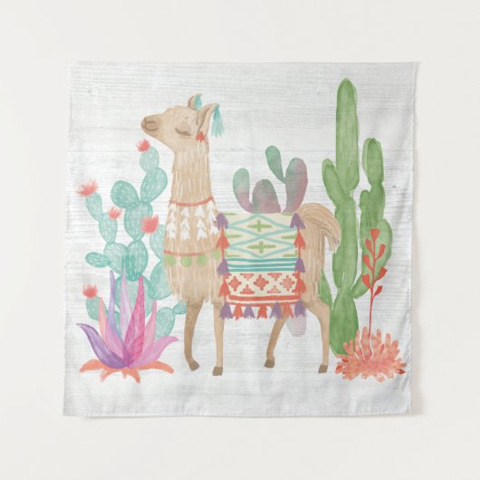 Reizende Lamas IV Wandteppich (Vorderseite (Horizontal))