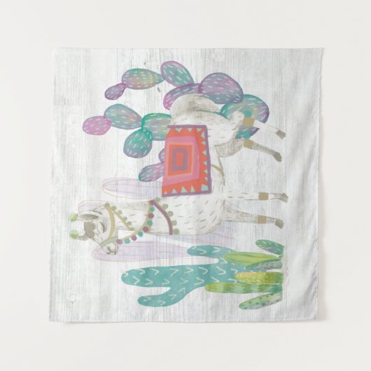 Reizende Lamas V Wandteppich (Vorderseite)