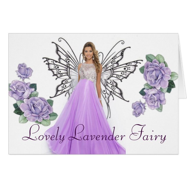 Reizende Lavenderfairy Karte (Vorderseite (Horizontal))