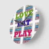 Reizende Liebe essen Spiel Hakuna Matata Kenia Runde Wanduhr (Winkel)