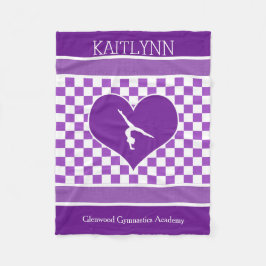 Reizende lila Checkered Gymnastik mit Monogramm Fleecedecke