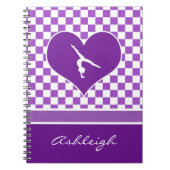 Reizende lila Checkered Gymnastik mit Monogramm Notizblock (Vorderseite)