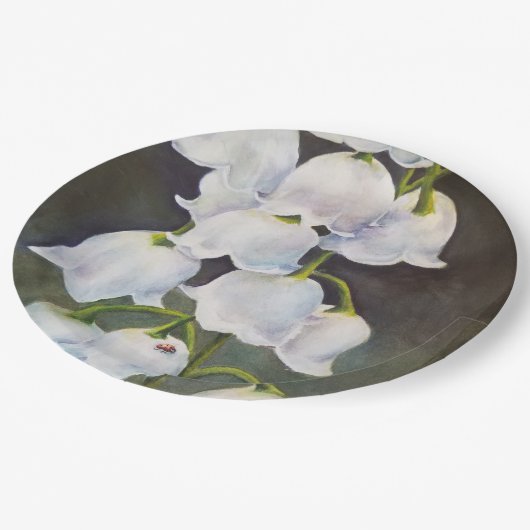 REIZENDE LILIE DES TAL-BLUMEN-FRÜHLINGS-PARTY PAPPTELLER (Schrägansicht)