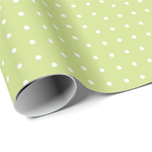 Reizende Limone grüne Polka-Punkte Geschenkpapier