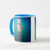 Reizende Mädchen-Roboter-Kaffee-Tasse Tasse (Vorderseite Links)