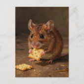 Reizende Maus beim Essen Postkarte (Vorderseite)