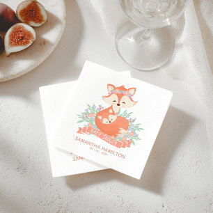 Reizende Mutter und Baby Fuchs Wald Baby Shower Serviette