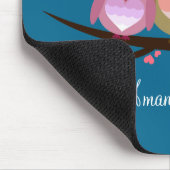 Reizende niedliche Eulen-Paare voll des Mousepad (Ecke)