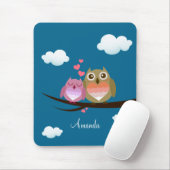 Reizende niedliche Eulen-Paare voll des Mousepad (Mit Mouse)