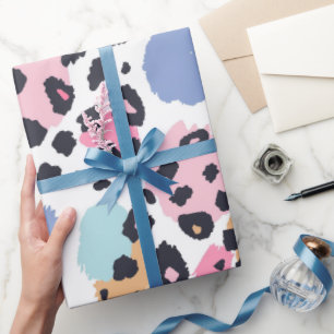 Reizende Pastell-Leopardenflecken Geschenkpapier