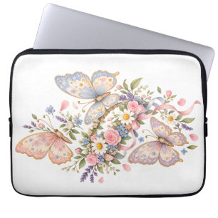 Reizende Pastell-Schmetterlingskunst Laptopschutzhülle