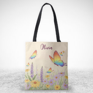 Reizende Pastell-Schmetterlingswiese Tasche