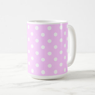 Reizende Pastellrosa Farbe mit weißen Tupfen Kaffeetasse