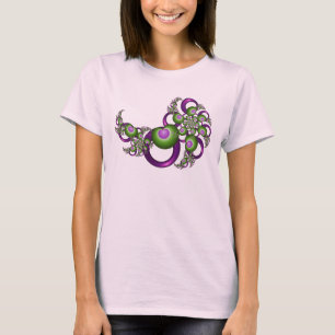 Reizende Pinke Grüne Herzen Moderne Abstrakte Frak T-Shirt