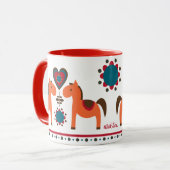 Reizende Retro Pferde Tasse (Vorderseite Links)