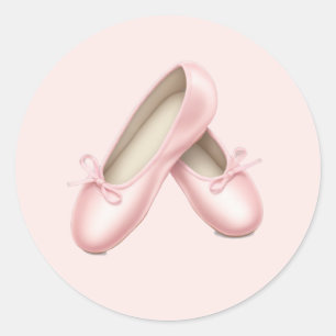 Reizende rosa Ballett-Flats-Emojis  Runder Aufkleber