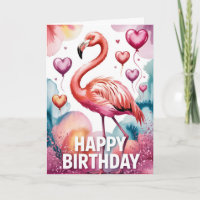 Reizende rosa Flamingo-Geburtstagskarte