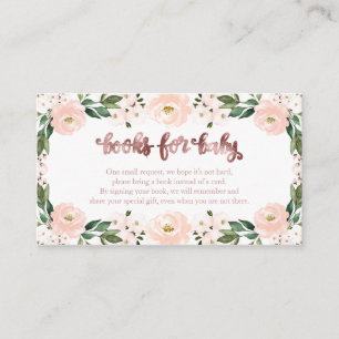 Reizende rosa florale Babyshower-Bücher für Baby  Begleitkarte