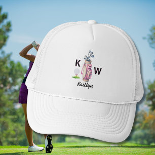 Reizende rosa Golftasche personalisiert mit Monogr Truckerkappe