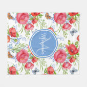 Reizende rote Mohnblumen mit blauen Fleecedecke (Vorderseite (Horizontal))